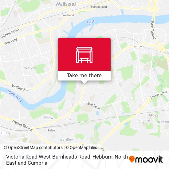 Victoria Road West-Burnheads Road, Hebburn map