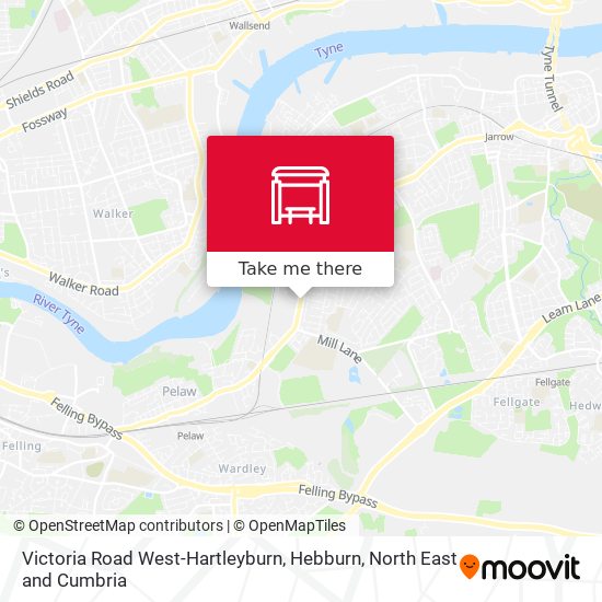Victoria Road West-Hartleyburn, Hebburn map