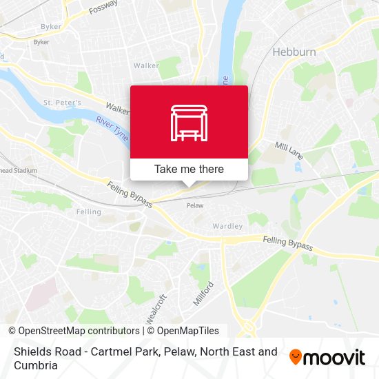 Shields Road - Cartmel Park, Pelaw map