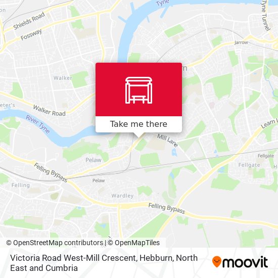 Victoria Road West-Mill Crescent, Hebburn map