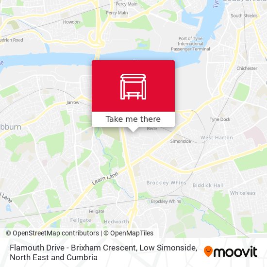 Flamouth Drive - Brixham Crescent, Low Simonside map