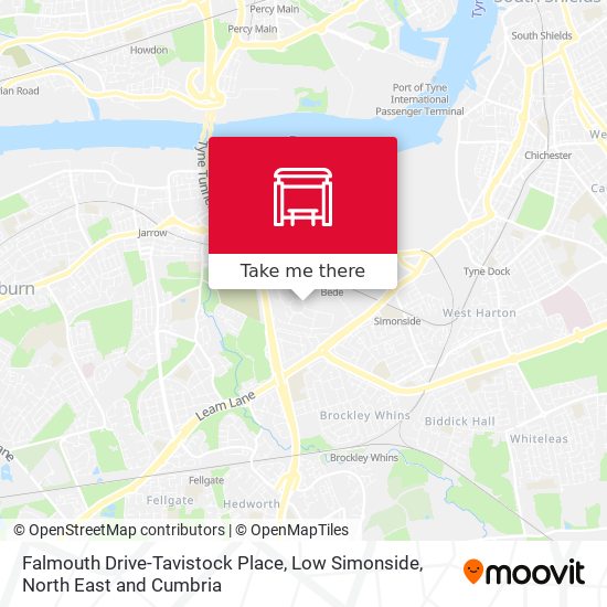 Falmouth Drive-Tavistock Place, Low Simonside map