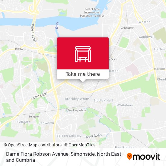 Dame Flora Robson Avenue, Simonside map