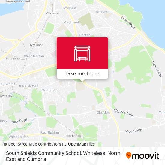 South Shields Community School, Whiteleas map