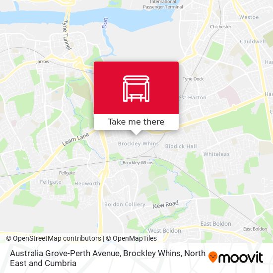 Australia Grove-Perth Avenue, Brockley Whins map