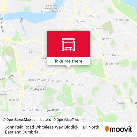 John Reid Road-Whiteleas Way, Biddick Hall map