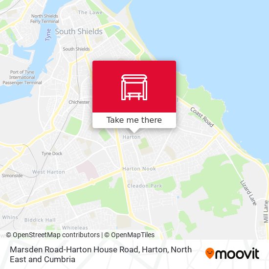 Marsden Road-Harton House Road, Harton map