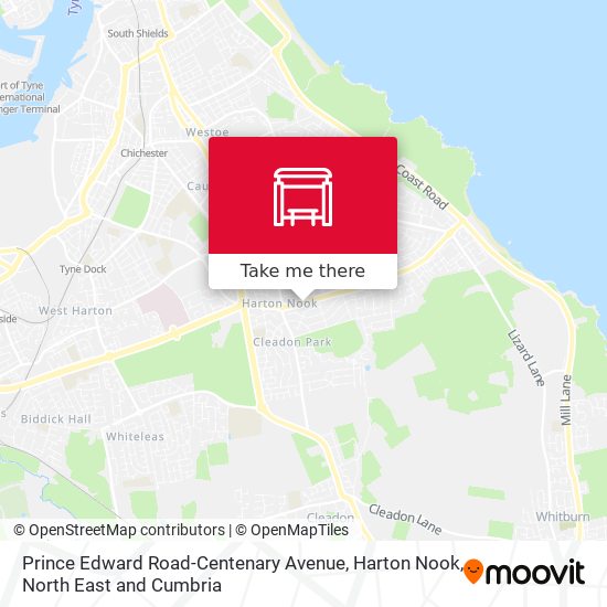 Prince Edward Road-Centenary Avenue, Harton Nook map