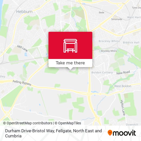Durham Drive-Bristol Way, Fellgate map