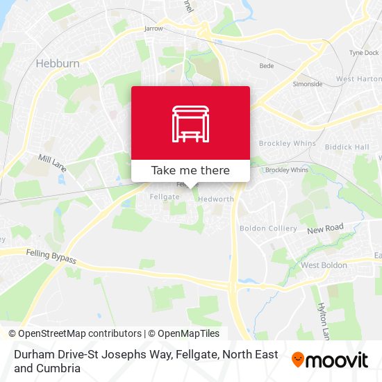 Durham Drive-St Josephs Way, Fellgate map