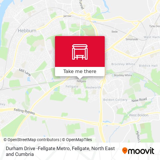 Durham Drive -Fellgate Metro, Fellgate map