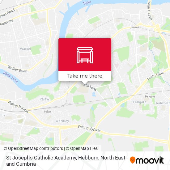 St Joseph's Catholic Academy, Hebburn map