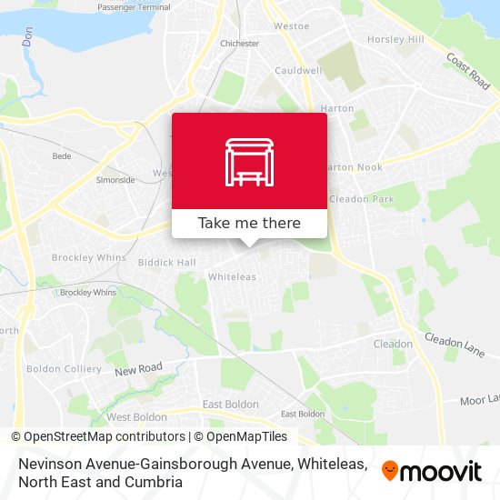 Nevinson Avenue-Gainsborough Avenue, Whiteleas map