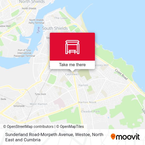 Sunderland Road-Morpeth Avenue, Westoe map