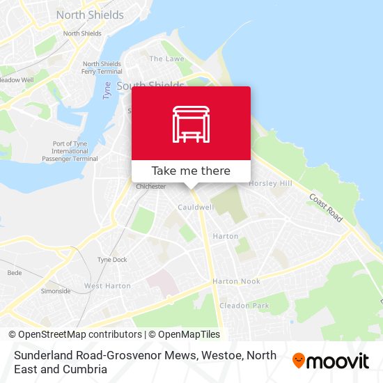 Sunderland Road-Grosvenor Mews, Westoe map