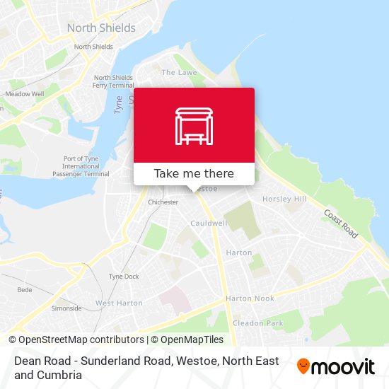 Dean Road - Sunderland Road, Westoe map