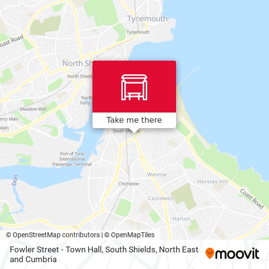 Fowler Street - Town Hall, South Shields map