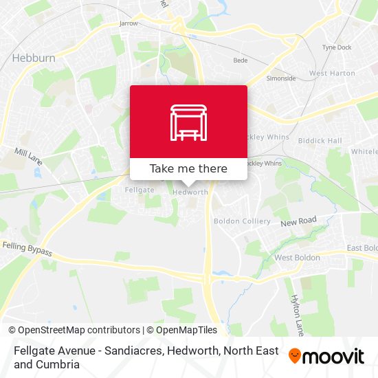 Fellgate Avenue - Sandiacres, Hedworth map