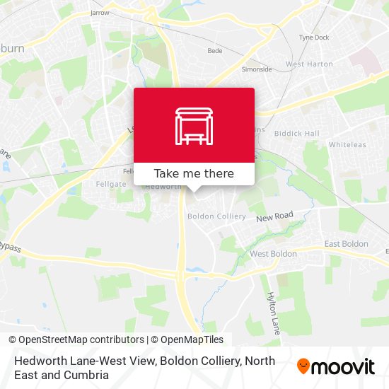 Hedworth Lane-West View, Boldon Colliery map