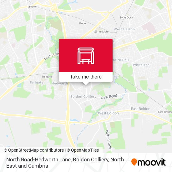 North Road-Hedworth Lane, Boldon Colliery map