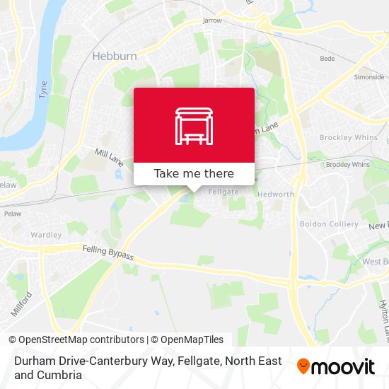 Durham Drive-Canterbury Way, Fellgate map