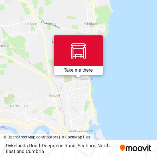 Dykelands Road-Deepdene Road, Seaburn map