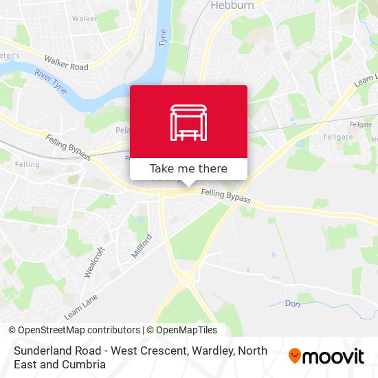 Sunderland Road - West Crescent, Wardley map