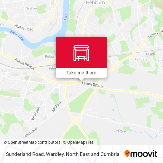 Sunderland Road, Wardley map