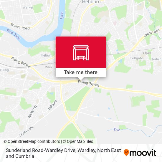 Sunderland Road-Wardley Drive, Wardley map