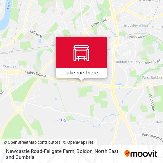 Newcastle Road-Fellgate Farm, Boldon map