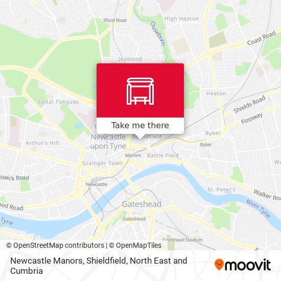 Newcastle Manors, Shieldfield map