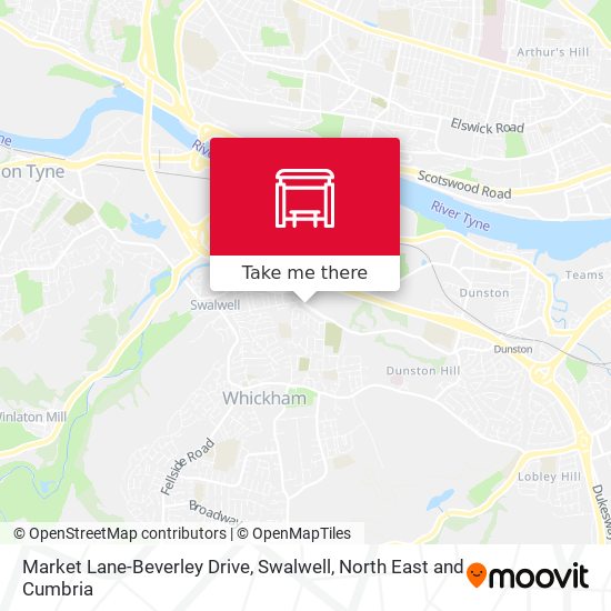 Market Lane-Beverley Drive, Swalwell map