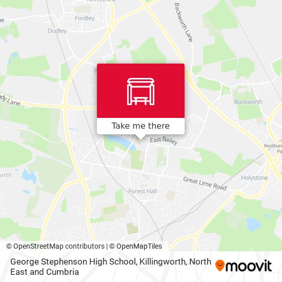 George Stephenson High School, Killingworth map