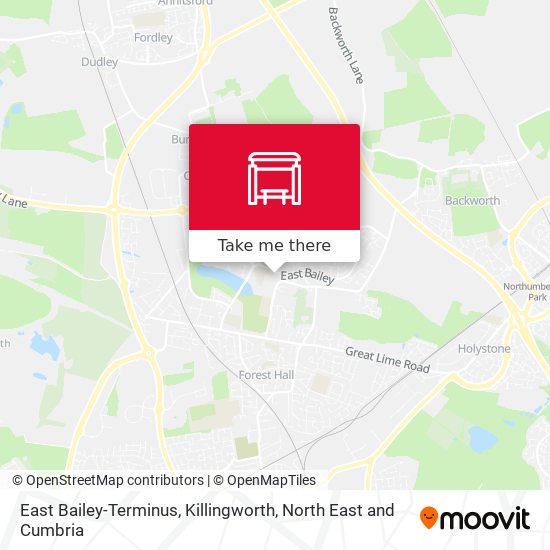 East Bailey-Terminus, Killingworth map