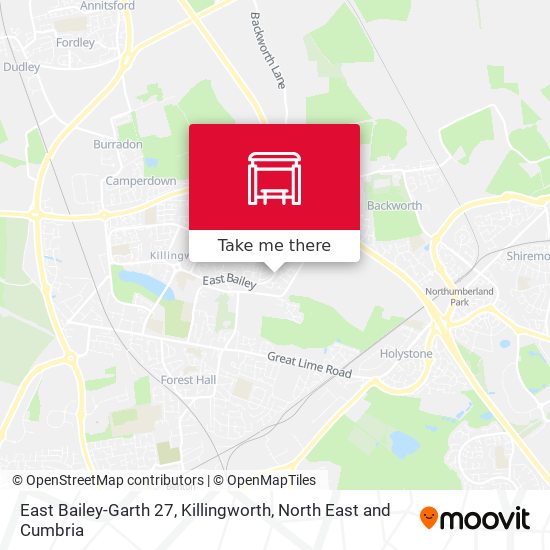 East Bailey-Garth 27, Killingworth map