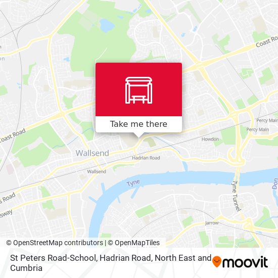 St Peters Road-School, Hadrian Road map