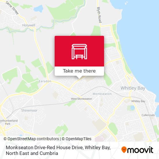 Monkseaton Drive-Red House Drive, Whitley Bay map