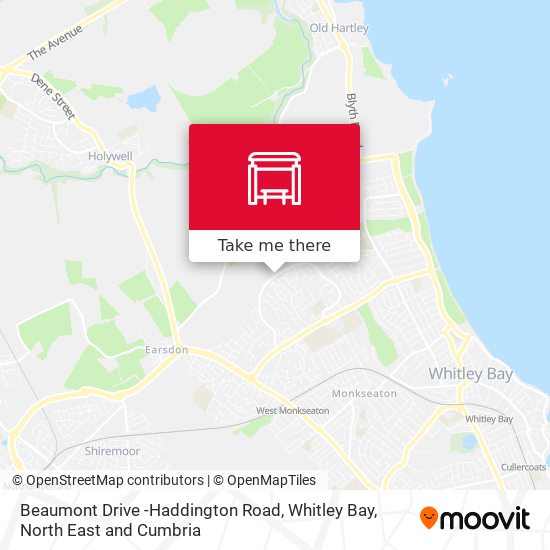 Beaumont Drive -Haddington Road, Whitley Bay map
