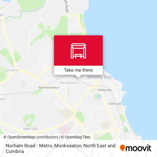 Norham Road - Metro, Monkseaton map