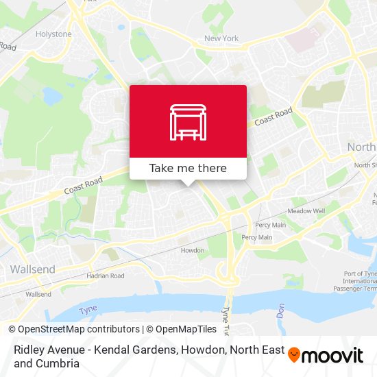 Ridley Avenue - Kendal Gardens, Howdon map