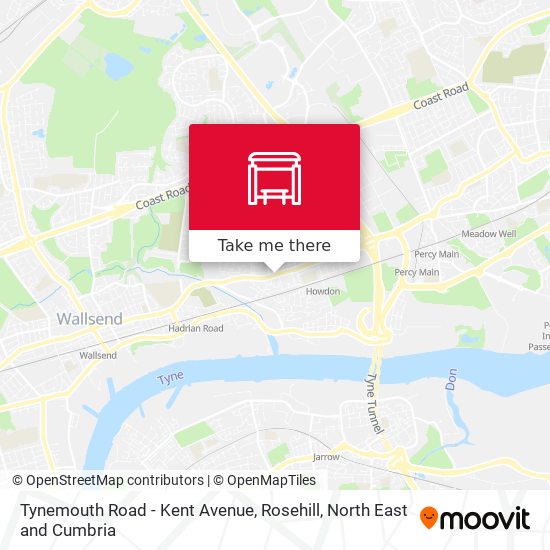 Tynemouth Road - Kent Avenue, Rosehill map