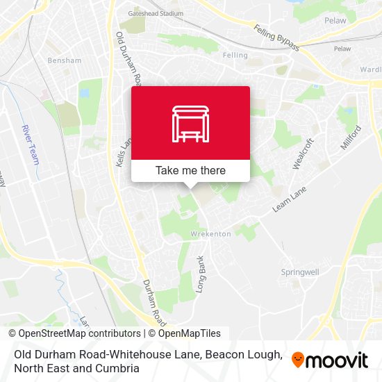 Old Durham Road-Whitehouse Lane, Beacon Lough map