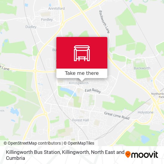 Killingworth Bus Station, Killingworth map