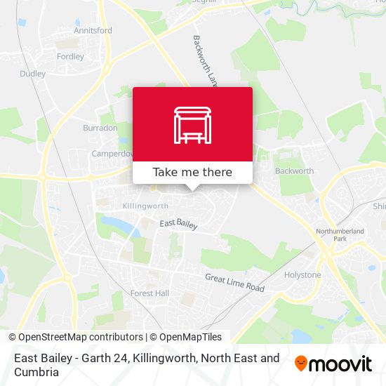 East Bailey - Garth 24, Killingworth map