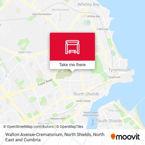 Walton Avenue-Crematorium, North Shields map