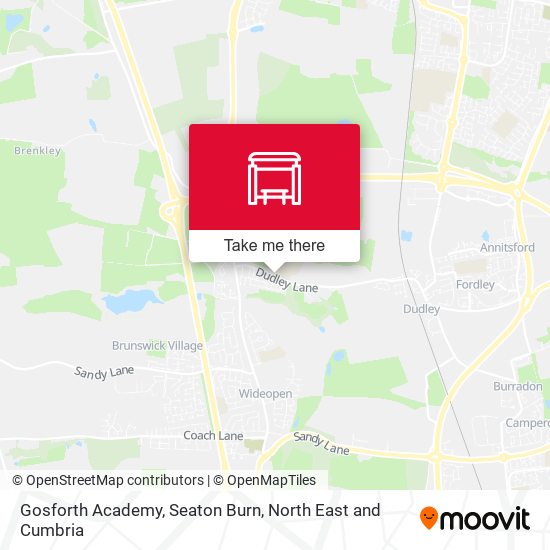 Gosforth Academy, Seaton Burn map