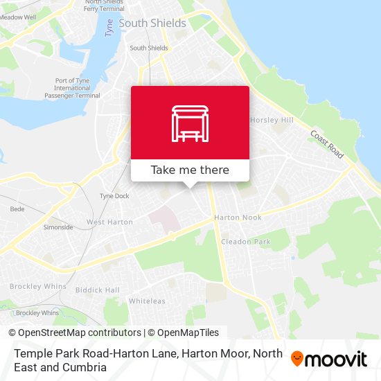 Temple Park Road-Harton Lane, Harton Moor map