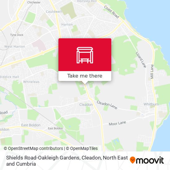 Shields Road-Oakleigh Gardens, Cleadon map