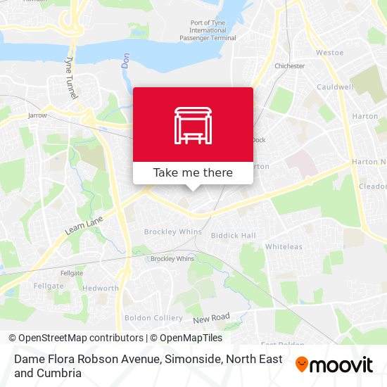 Dame Flora Robson Avenue, Simonside map