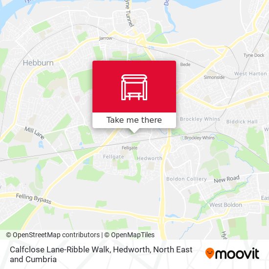 Calfclose Lane-Ribble Walk, Hedworth map